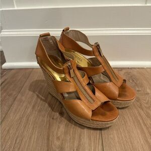 Michael Kors Women's Tan Wedge Sandals